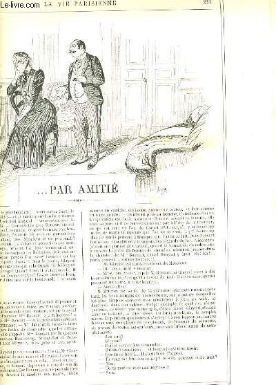 LA VIE PARISIENNE 28e anne - N 16 - ... PAR AMITIE de STECK. - NOS JOLIES CONFERENCIERES ou LEURS TRUCS DEVOILES de IN. - L'EFFET QU'ON CROIT FAIRE ET L'EFFET QU'ON FAIT ? de SAHIB. - PETITE NUQUOMANCIE de IBRAHIM. - W. C. de IN...