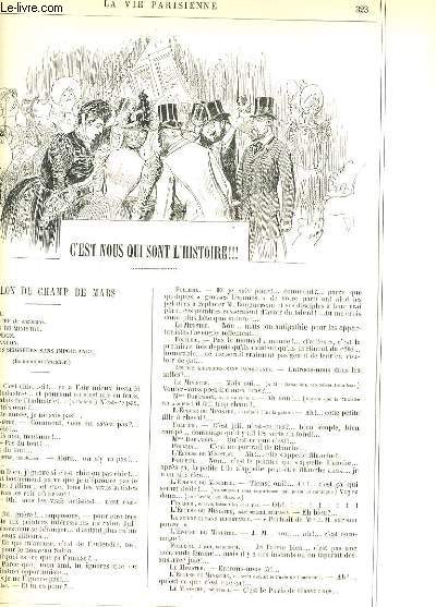 LA VIE PARISIENNE 28e anne - N 24 - C'EST NOUS QUI SONT L'HISTOIRE !!!, AU SALON DU CHAMP DE MARS de GYP. - LA FRAISE DE LA MARQUISE de GRIS-GRIS. - LA PROMENADE DES SEPT HEURES A SPA de SAHIB. - LA SEMAINE DU GRAND PRIX de MITCHI.