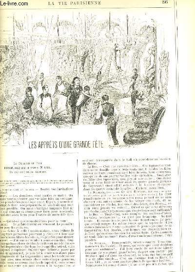 LA VIE PARISIENNE 29e anne - N 22 - LES APPRETS D'UNE GRANDE FETE de INAUTHENTIQUE - MONSIEUR FRED, A L'HOTEL DE NEVERS de GYP. - AU TELEGRAMME, DE QUATRE A SIX de L. VALLET. - COMMENT ELLES DEJEUNENT, troisieme serie de MARION ( suivre)