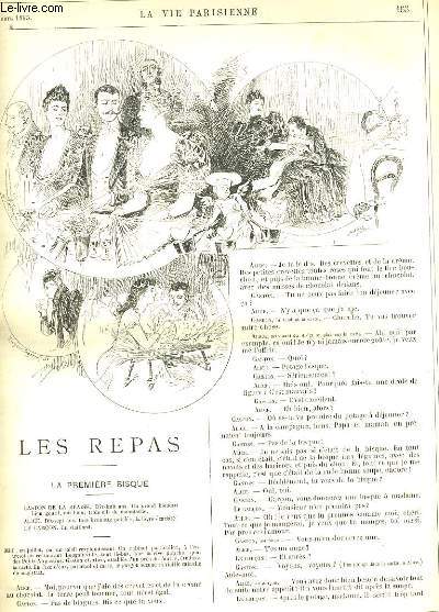LA VIE PARISIENNE 31e anne - N 12 - LES REPAS, LA PREMIERE BISQUE de MANCHECOURT. - LA SEMAINE FOLLE A SAINT-PETERSBOURG - POURQUOI ELLES VONT CHEZ LEUR COUTURIER de BAC - SILHOUETTES DE SPORTSMEN, M. E. DESCHAMPS de CY.