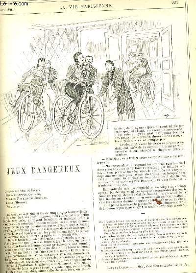 LA VIE PARISIENNE 32e anne - N 17 - JEUX DANGEREUX de COSMOPOLIS - LES SALONS DE Mme CARLIER - NOTES SUR LE CHAMPS DE MARS de MITCHI - L'HIVER EN EGYPTE, 3me serie: LES NUITS DU CAIRE de SAHIB.