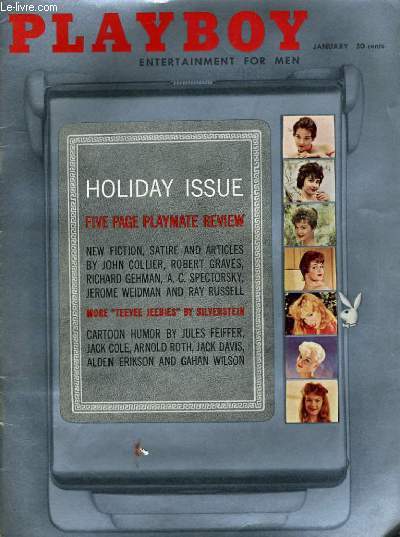 PLAYBOY ENTERTAINMENT FOR MEN N1 - HOLIDAY ISSUE - FIVE PAGE PLAYMATE REVIEW - NEW FICTION, SATIRE AND ARTICLES BY JOHN COLLIER, ROBERT GRAVES, ROCHARD GEHMAN...