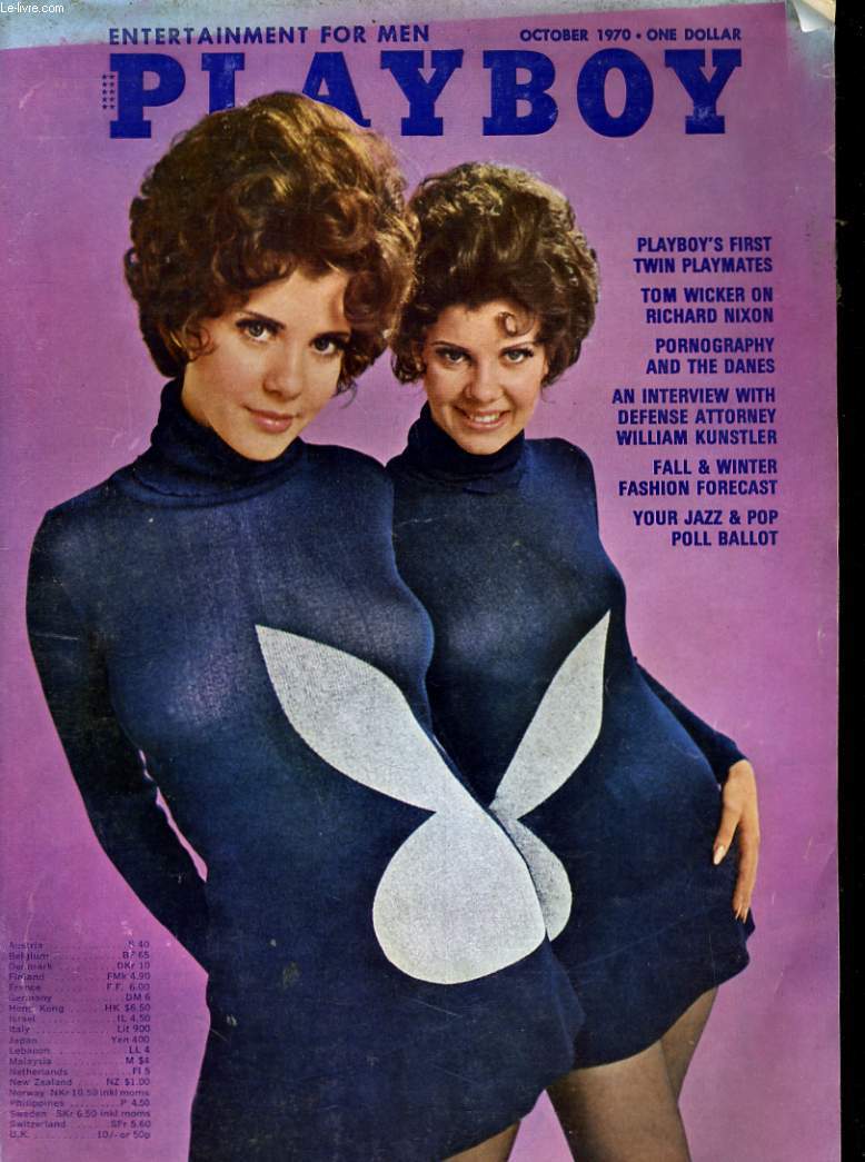 PLAYBOY ENTERTAINMENT FOR MEN N 10 - PLAYBOY'S FIRST TWIN PAYMATES - PORNOGRAPHY AND THE DANES - AN INTERVIEW WITH DEFENSE ATTORNEY WILLIAM KUNSTLER...