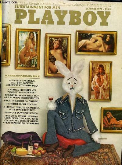 PLAYBOY ENTERTAINMENT FOR MEN N 1 - HLUDAY ANNIVERSARY ISSUE - A PLAYBOY EXCLUSIVE: THE FIRST IN-DEPTH INTERVIEW WITH JOHN DEAN - GEORGE PLIMPTON TRIES OUT AS A PLAYBOY PHOTOGRAPHER - BRIGITTE BARDOT AU NATUREL - THE TRUTH ABOUT COCAINE...
