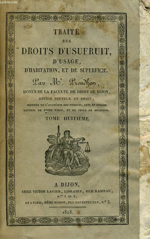 TRAITE DES DROITS D'USUFRUIT, D'USAGE, D'HABITATION, ET DE SUPERFICE - TOME HUITIEME