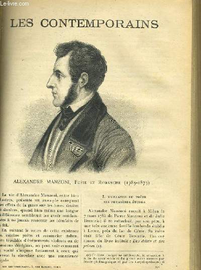 ALEXANDRE MANZONI, POETE ET ROMANICER (1785-1873)