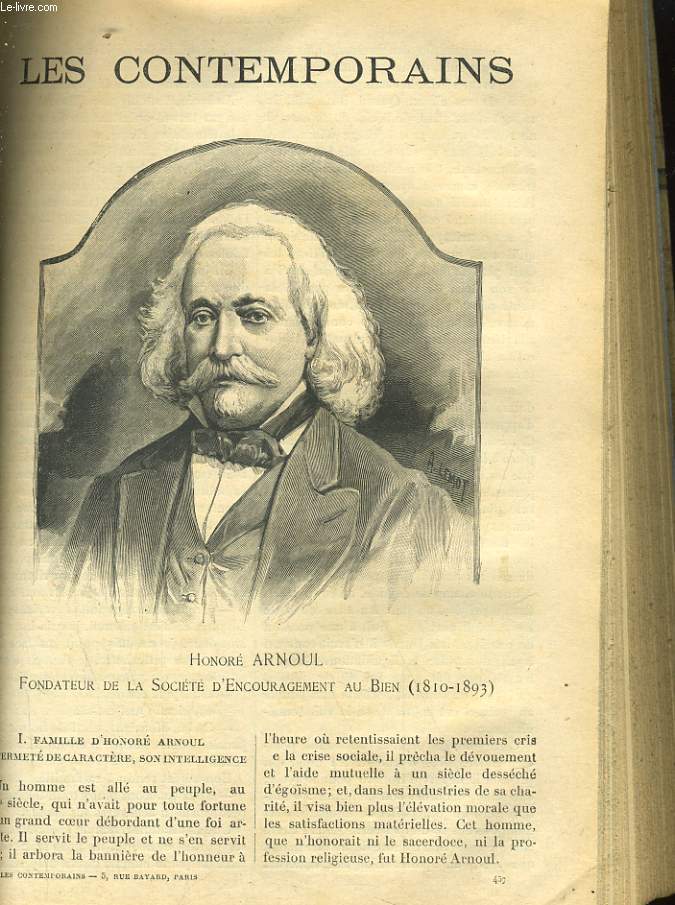 HONORE ARNOUL, FONDATEU DE LA SOCIETE D'ENCOURAGEMENT AU BIEN (1810-1893)