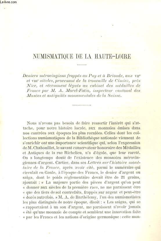 NUMISMATIQUE DE LA HAUTE-LOIRE / LES OFFICIERS DU VELAY AU REGIMENT D'AUVERGNE, EN 1747