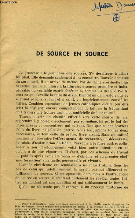 DE SOURCE EN SOURCE