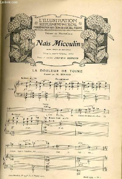 L'ILLUSTRATION SUPPLEMENTAIRE MUSICAL - Publi sous la direction de Gapriel Piern. Supplment au N3338 du 16 fvrier 1907. Anne 1907 - N1