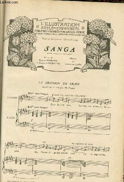L'ILLUSTRATION SUPPLEMENTAIRE MUSICAL - Publi sous la direction de Gapriel Piern. Supplment au N du 2 janvier 1909. Anne 1909 - N1