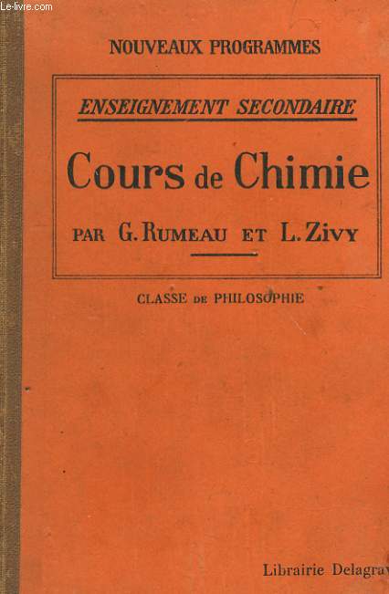 COURS DE CHIMIE - NOUVEAUX PROGRAMMES - ENSEIGNEMENT SECONDAIRE - CLASSE DE PHILOSOPHIE