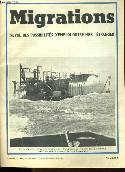 MIGRATIONS N66-67 - REVUE DES POSSIBILITES D'EMPLOI OUTRE-MER - ETRANGER