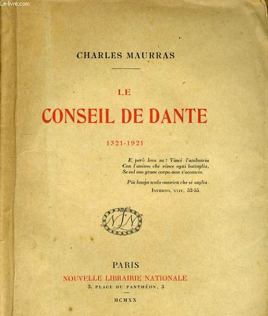 LE CONSEIL DE DANTE (1321-1921)