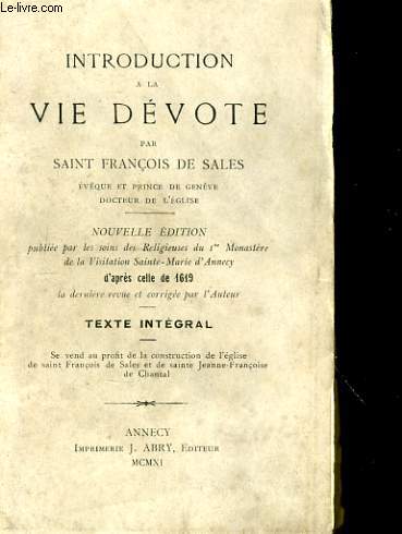 INTRODUCTION A LA VIE DEVOTE