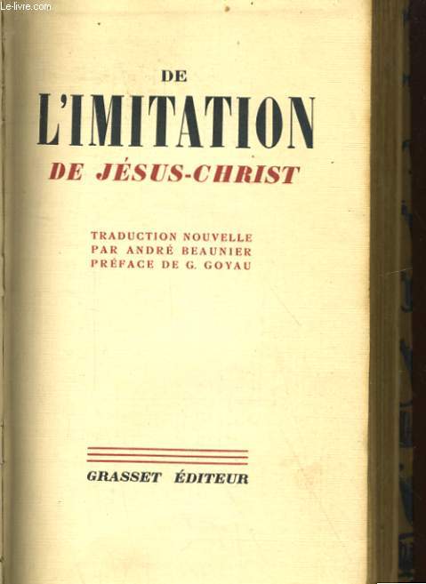 DE L'IMITATION DE JESUS-CHRIST