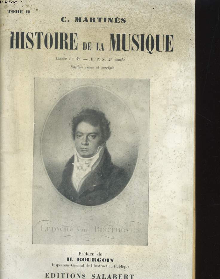 HISTOIRE DE LA MUSIQUE - tome 1: CLASSE DE 4E - E.P.S. 2E ANNEE