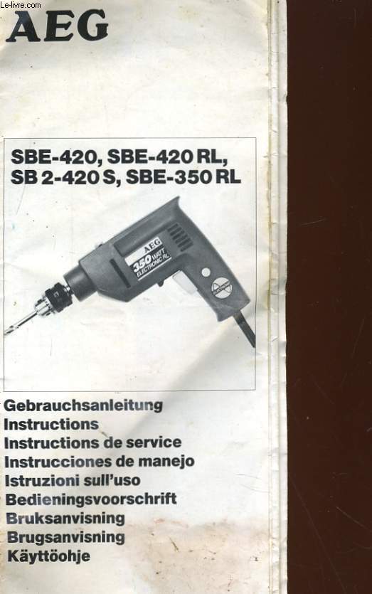 AEG - SBE-420, SBE-420 RL, SB2-420S, SBE-350RL - INSTRUCTIONS DE SERVICE