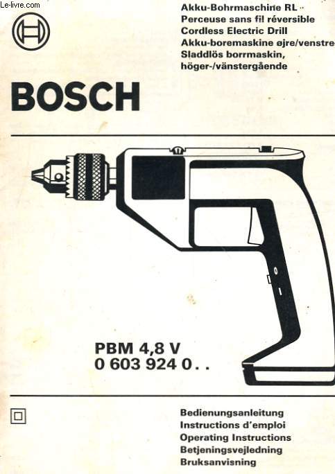 PEUCEUSE SANS FIL REVERSIBLE - PBM 4,8 V - INSTRUCTIONS D'EMPLOI