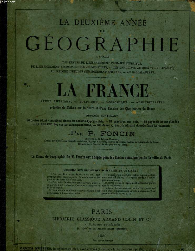 LA DEUXIEME ANNEE GEOGRAPHIE - LA FRANCE