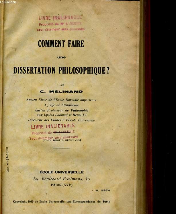 COMMENT FAIRE UNE DISSERTATION PHILOSOPHIQUE?