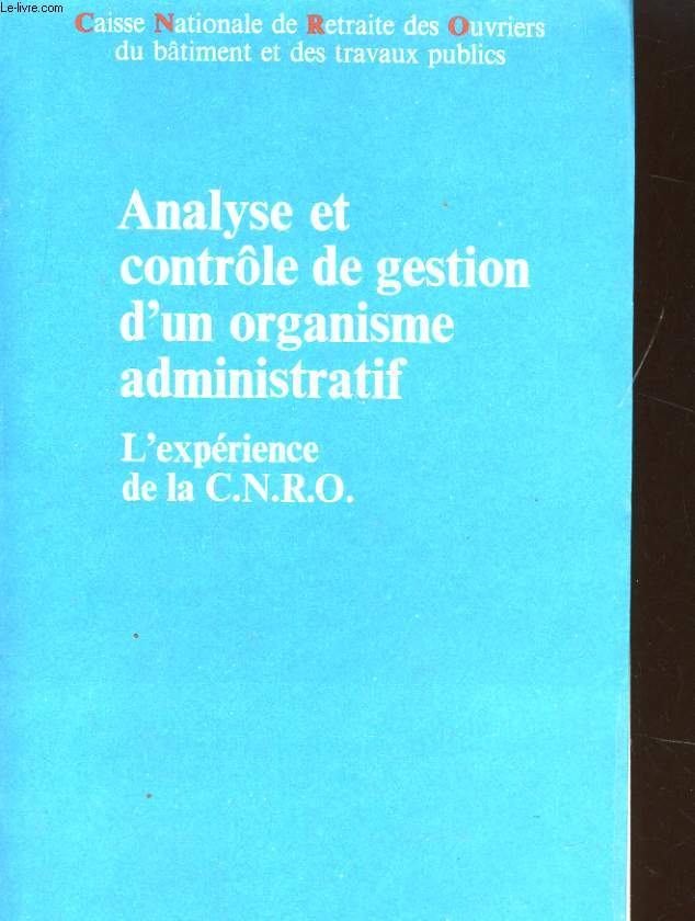 ANALYSE ET CONTROLE DE GESTION D'UN ORGANISME ADMINISTRATIF