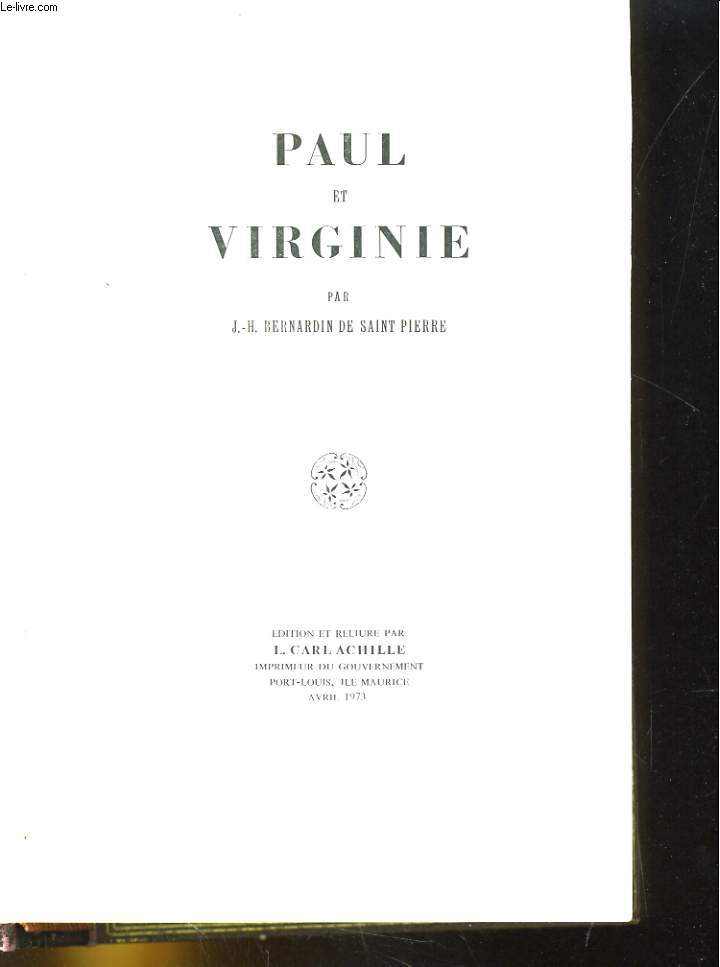 PAUL ET VIRGINIE