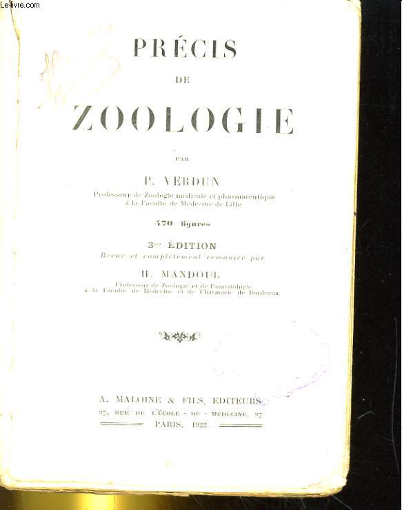 PRECIS DE ZOOLOGIE