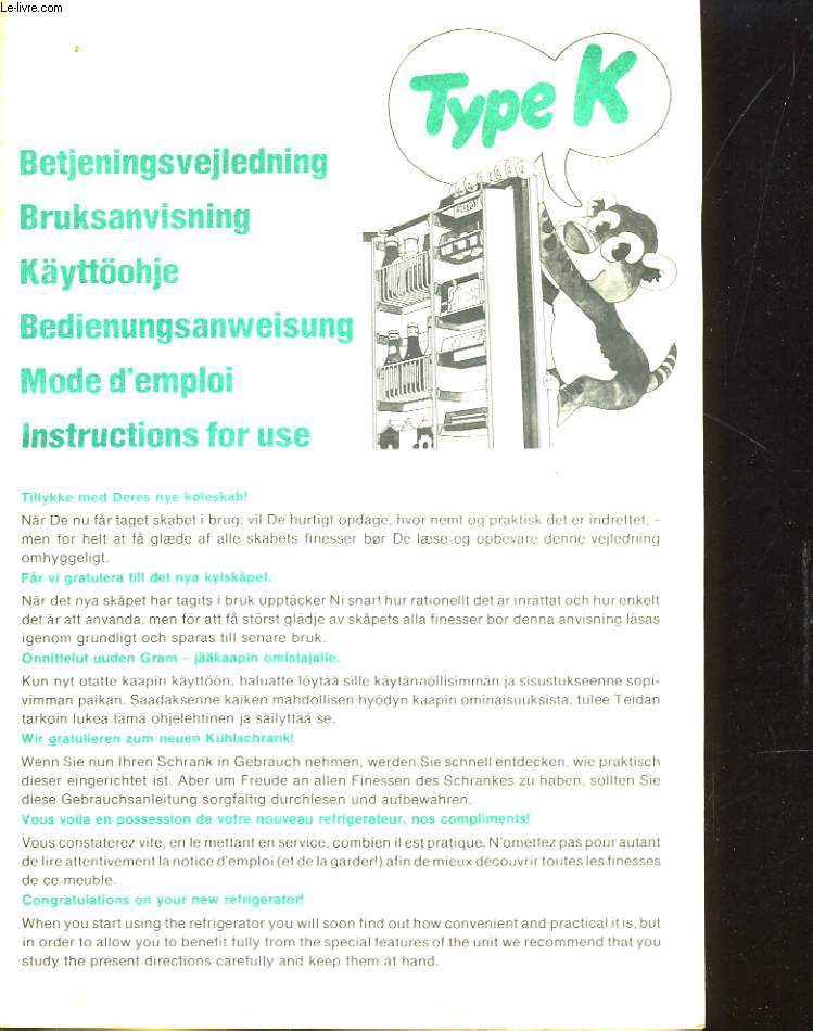 TYPE K - MODE D'EMPLOI