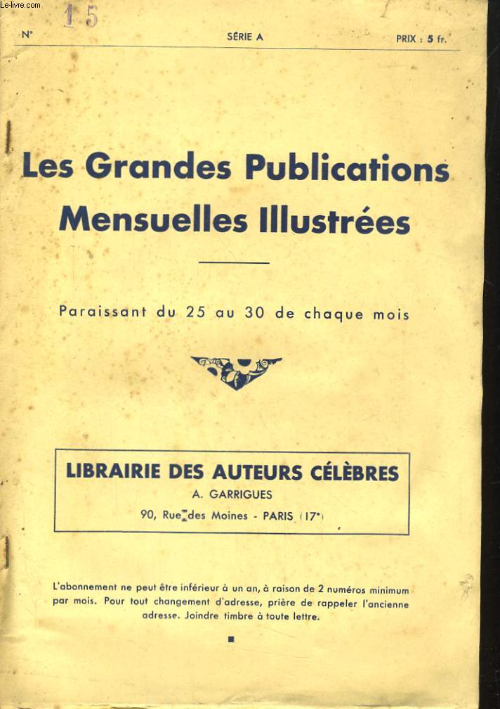 LES GRANDES PUBLICATIONS MENSUELLES ILLUSTREES N15 -