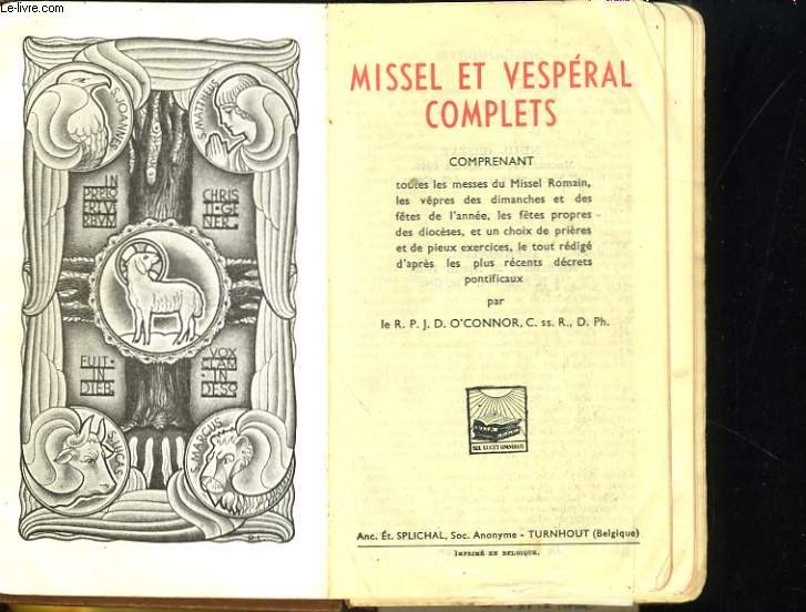 MISSEL ET VESPERAL COMPLETS