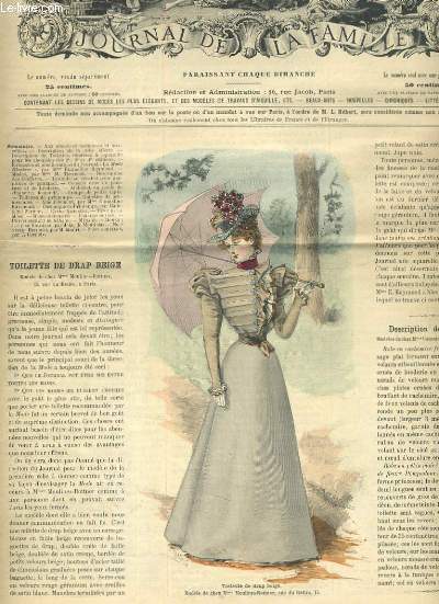 LA MODE ILLUSTREE, JOURNAL DE LA FAMILLE 38e ANNEE, N13. TOILETTE DE DRAP BEIGE, DENTELLE AU CROCHET POUR GARNITURES, LE FIER SICAMBRE...