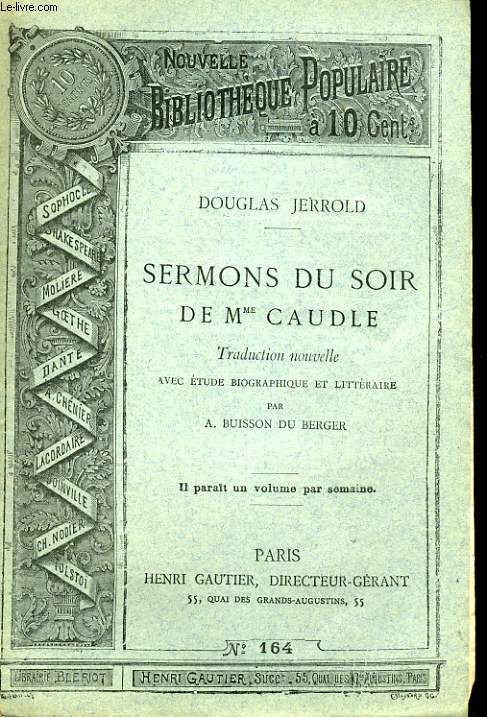 NOUVELLE BIBLIOTHEQUE POPULAIRE N164. SERMONS DU SOIR DE Mme CAUDLE
