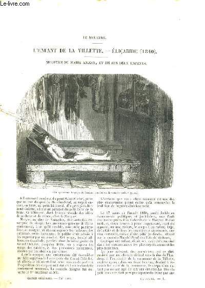 CAUSES CELEBRES DE TOUS LES PEUPLES. LIVRAISONS DU N65 A 67. LE MEURTRE. L'ENFANT DE LA VILLETTE. - ALICABIDE (1840)