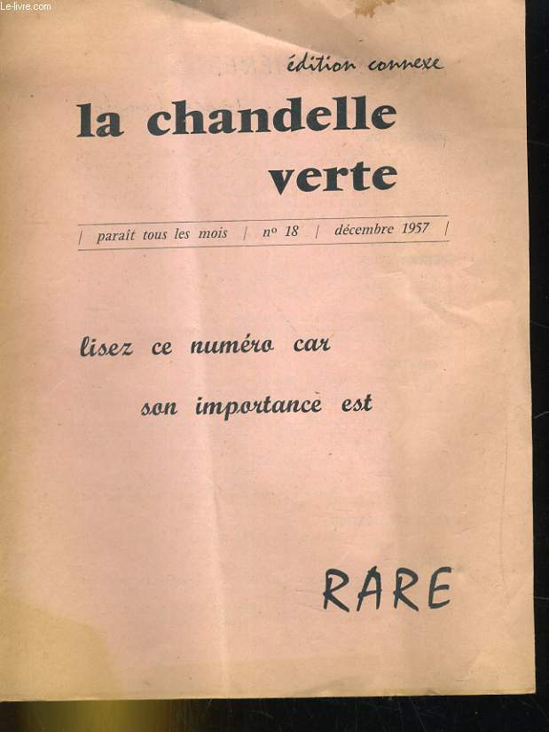 LA CHANDELLE VERTE N18.