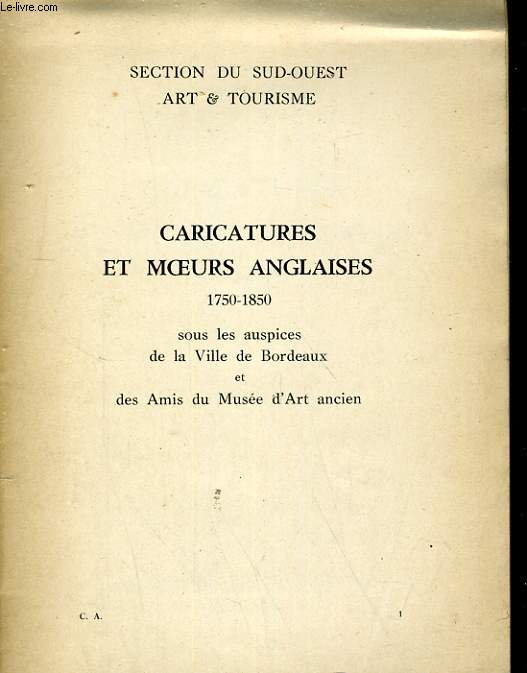 CARICATURES ET MOEURS ANGLAISES 1750-1850