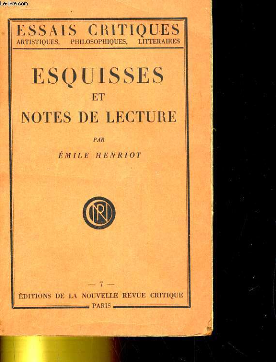 ESQUISSES ET NOTES DE LECTURE