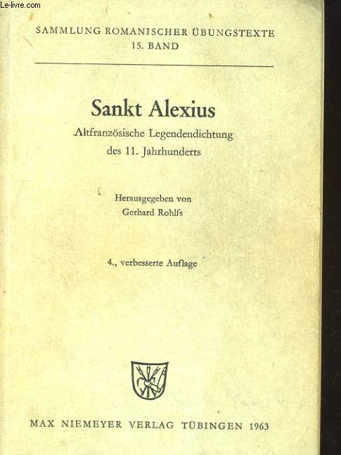 SANKT ALEXIUS, ALTFRANZOSISCHE LEGENDENDICHTUNG DES 11. JAHRHUNDERS