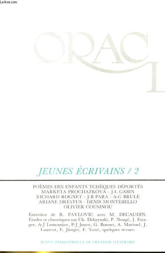 ORACL N10. JEUNES ECRIVAINS / 2. POEMES DES ENFANTS TCHEQUES DEPORTES...