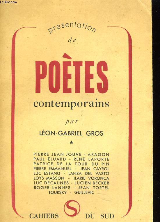 PRESENTATION DE POETES CONTEMPORAINS