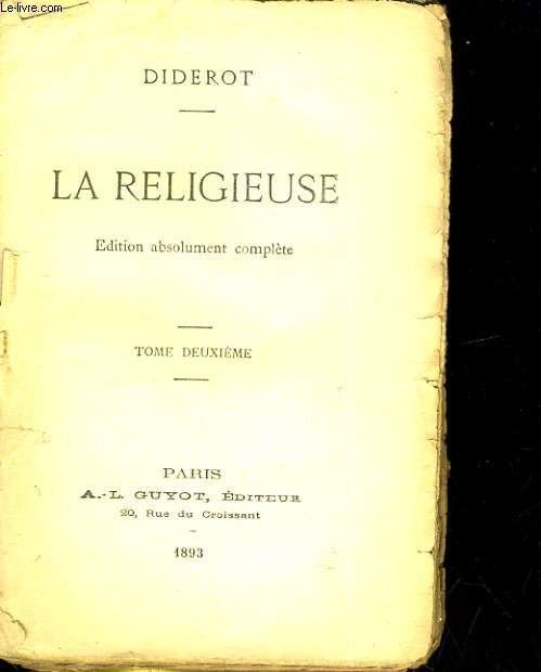 LA RELIGIEUSE. TOME DEUXIEME.