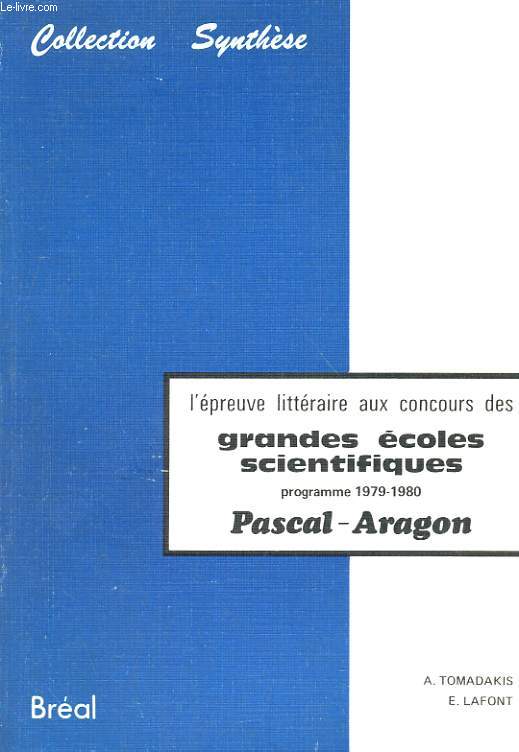 PROGRAMME 1979-1980. PASCAL-ARAGON