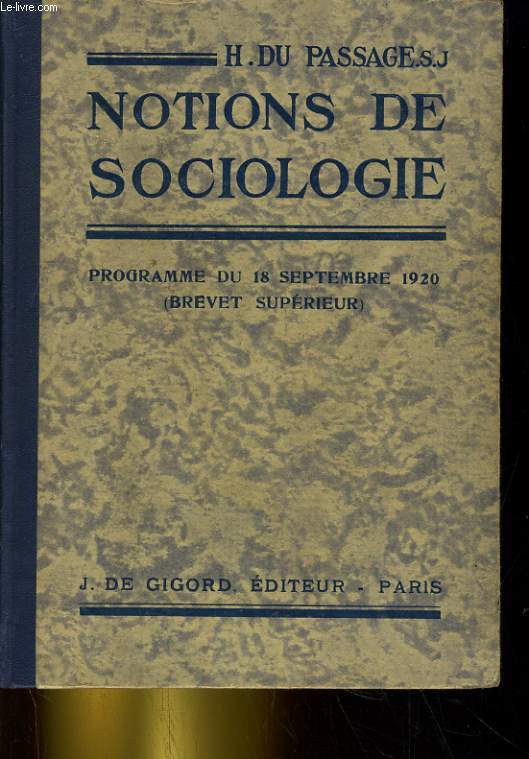 NOTIONS DE SOCIOLOGIE