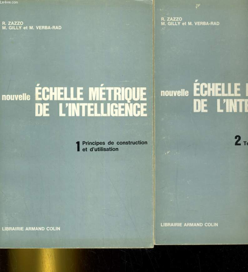 NOUVELLE ECHELLE METRIQUE DE L'INTELLIGENCE EN 2 TOME