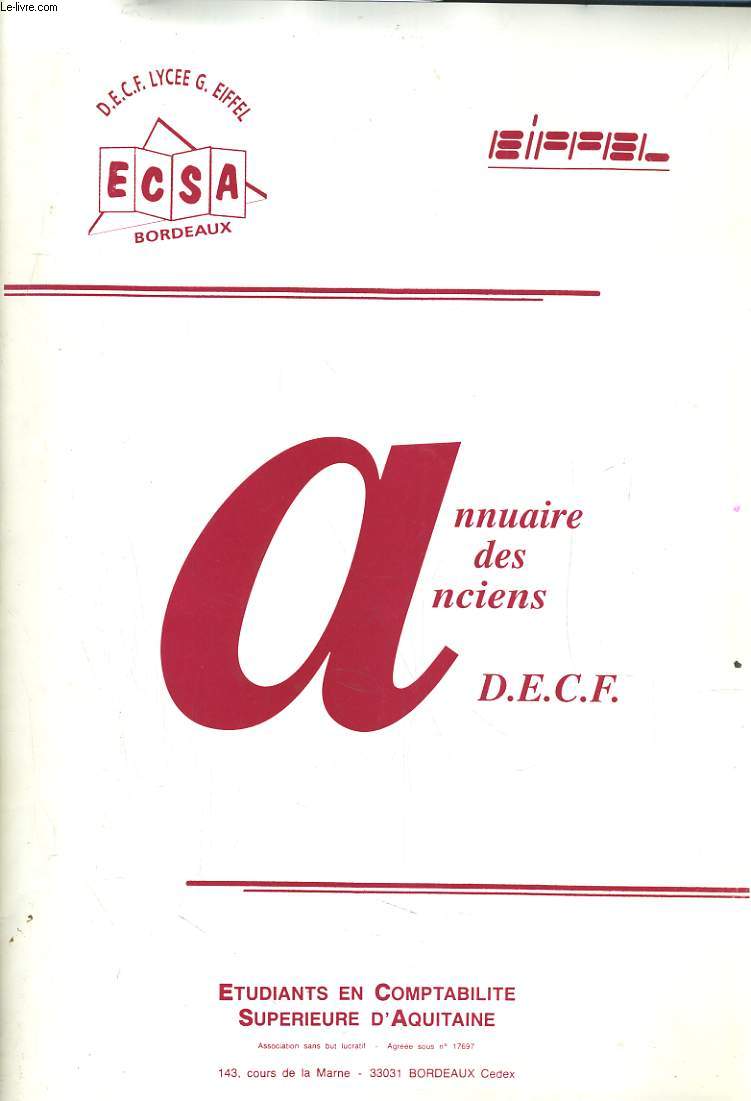 ANNUAIRE DES ANCIENS D.E.C.F.