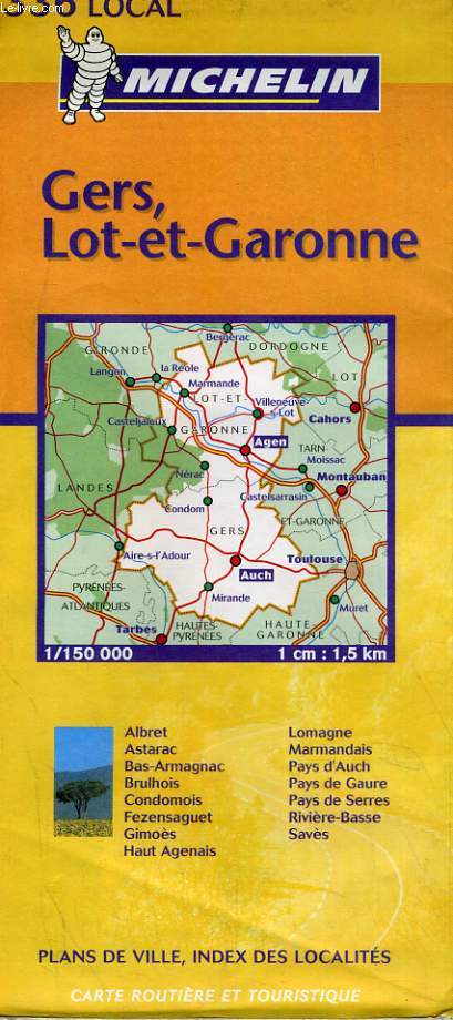 CARTE ROUTIERE ET TOURISTIQUE MICHELIN N336. GERS, LOT-ET-GARONNE