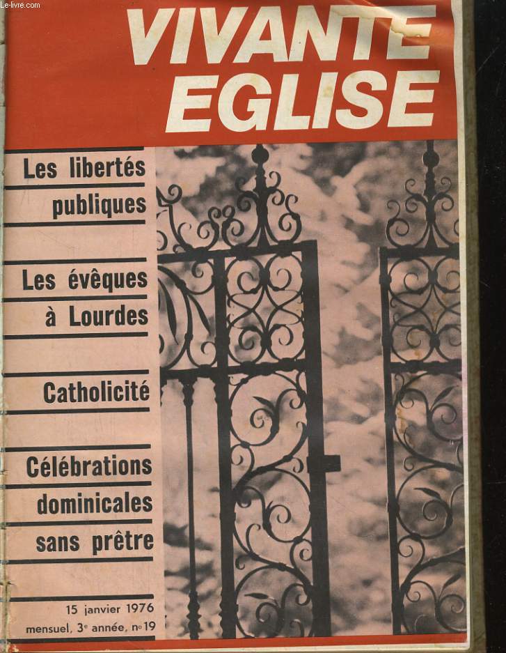 VIVANTE EGLISE 3e ANNEE COMPLETE (1976) 10 NUMEROS