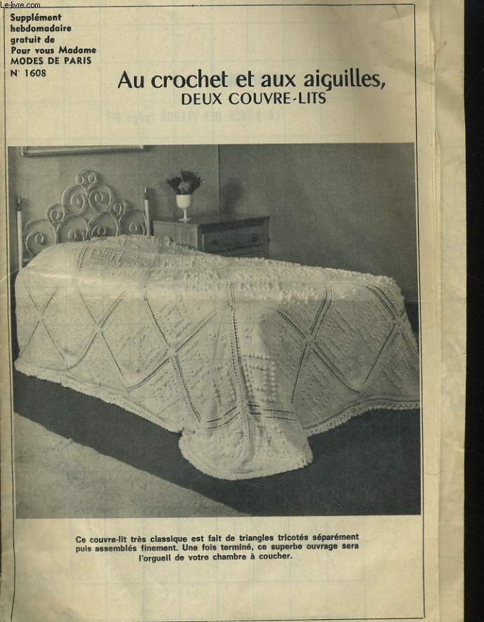 AU CROCHET ET AUX AIGUILLES, DEUX COUVRE-LITS N1608