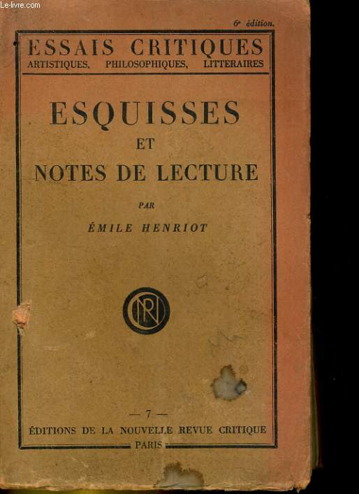 ESQUISSES ET NOTES DE LECTURE