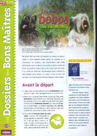 LES DOSSIERS DES BONS MAITRES N30 A N32. LES PETITS BOBOS DES VACANCES, LES VOMISSEMENTS DU CHIEN, L'OEIL ROUGE...